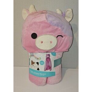 Original Squishmallows Patty Hooded Blanket Pink  30in X 50in Hand Pockets Gift